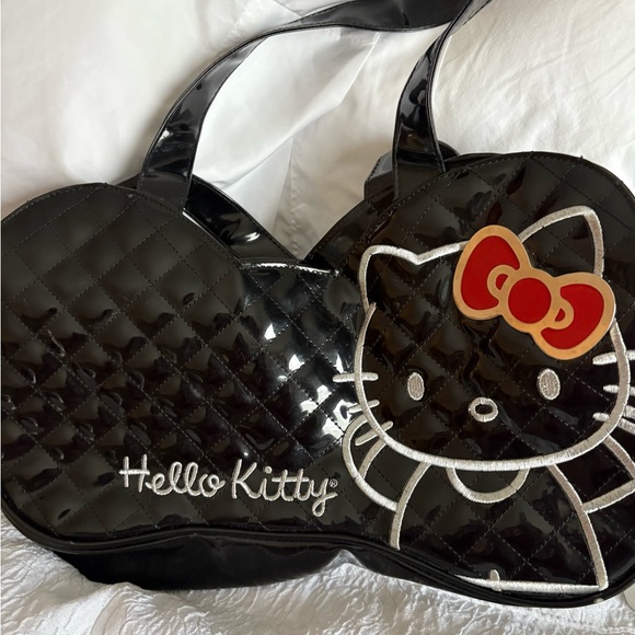 Rare Hello Kitty Black Quilted Tote Bag - Picture 1 of 10